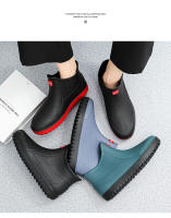 Botas De Lluvia Para Hombres Negras Impermeables Cuatro Estaciones Camping Al Aire Libre Pesca Zapatos De Trabajo Con Tubo Corto Para Lavado De Coche - details 3