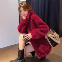 Abrigo De Coral Doble Para Mujer Invierno Cálido Suave De Plush Con Cuello Alto Y Cierre De Cremallera Outerwear Casual - details 8