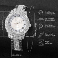 Set De 6 Relojes Para Mujer Moda Diamantes Romana Dial Cuarzo Pulseras Acero Inoxidable Joyería Set Sin Caja Relojes De Pulsera - details 5