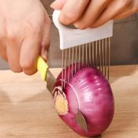 Cortador De Cebollas Colorido De Acero Inoxidable Para Cocina Herramienta De Corte De Patatas Y Verduras Resistentes Al Desgaste - details 0