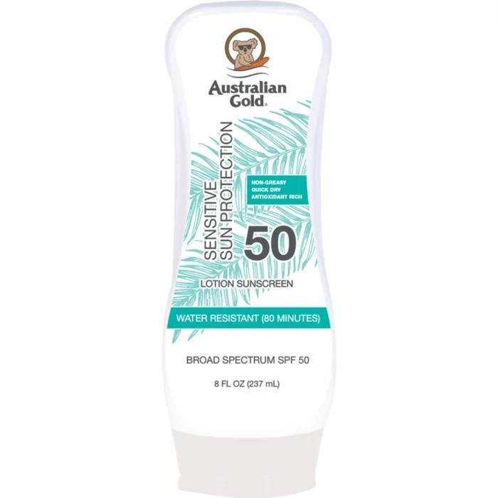 Loción corporal solar pieles sensibles Spf 50 Sensitive Sun Protection / Australian Gold — oferta en Miravia