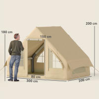 Tienda de campaña inflable para Campaña familiar para 3 personas con Ventanas, Puertos con Bolsa de almacenamiento, Bomba de Aire Oxford impermeable Y a prueba de Viento - details 6