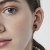 Pendientes de Oso de Plata esterlina S925, incrustaciones de Perlas de cuarzo de Ágata natural, pendientes de Diseño de Nicho de lujo Ligero - details 14