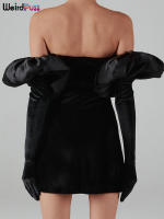 Vestido De Veludo Sin Espalda Para Mujer Con Guantes Nublados Bodycon Elástico Romántico Francesa Para Fiesta De Cumpleaños Vacaciones Streetwear - details 34