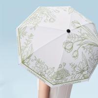 Parasol Plegable Para Mujer Con Protección UV UPF50+ Y Estampado De Flores Sombrilla De Lluvia Y Sol Con Recubrimiento De Vinilo Protección Solar Para Adultos - details 8