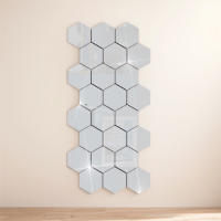 Adhesivos De Espejo 3D Para Pared 24Pcs Forma Hexagonal Acrílico Desmontable Decoración DIY Para El Hogar Artículos De Arte - details 5