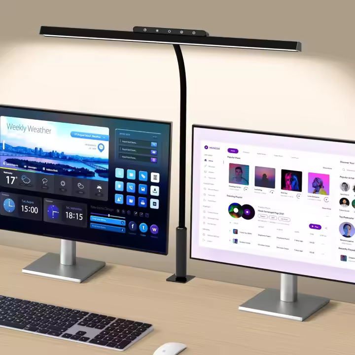 Lámpara De Escritorio LED Ajustable Con Control Táctil Y Memoria En 3 Colores Luz De Escritorio Con Pinza Para Oficina Y Hogar Sin Certificación - 1