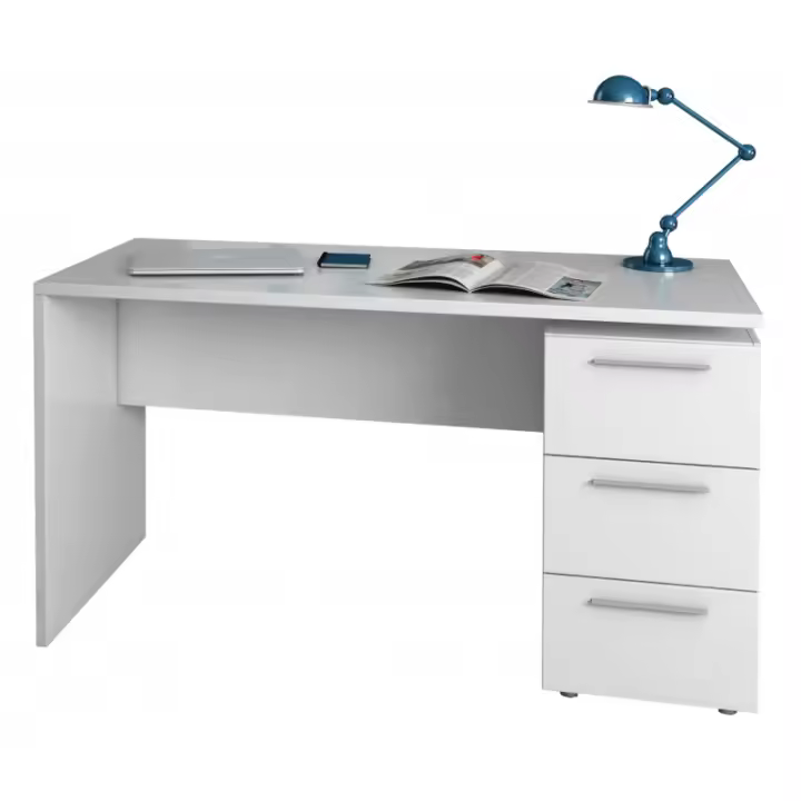CAMA EXPRESS Mesa despacho o escritorio con 3 cajones en color blanco artik - 1