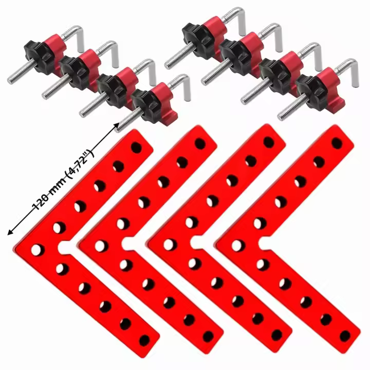 4 Pack Abrazaderas De Ángulo Recto De Aluminio 90 Grados Clip Posicionamiento L-Type Herramienta De Carpintería Para Trabajo Con Madera - 1
