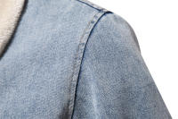 Nueva chaqueta vaquera de terciopelo de otoño e invierno, tops vaqueros lavados informales para hombre, Chaqueta de algodón gruesa para hombre - details 14