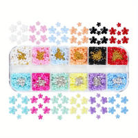 Adornos De Uñas 3D Flores Cinco Pétalos Colores Acrílicos Para Arte De Uñas Pack De 12 Cajas De 12 Piezas Por Caja - details 6