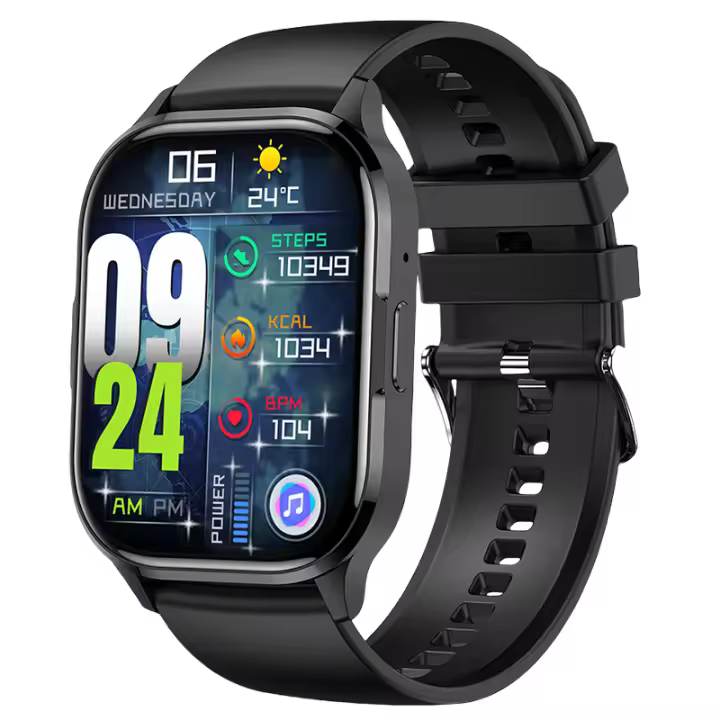 2024 Reloj Inteligente Hombres Mujeres, Smartwatch con 2,01" AMOLED Pantalla, Llamada Bbluetooth, Esfera De Reloj Personalizada, Podómetro, Monitor de Oxígeno En Sangre, Frecuencia Cardíaca y Sueño, Asistente De Voz Ai, Compatible con iPhone Android - 1