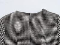 Vestido A-Line De Punto De León Slim Fit Para Mujer Estilo Hepburn Francés Con Cuello Redondo Y Mangas Cortas Moda Versátil De Cintura Alta - details 11