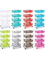 STARLEY-Carrito verdulero Modelo PLFT de plástico con 4 Niveles y Ruedas, cestas apilables portaobjetos, Frutas, Verduras, Cocina, baño (85 x 40 x 30cm) - details 8