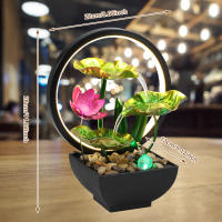 Fuente De Mesa Con Luces LED De Anillo Decorativas Y Flujo De Agua Ornamentos De Meditación Y Afortunado Para El Hogar Y La Oficina - details 1
