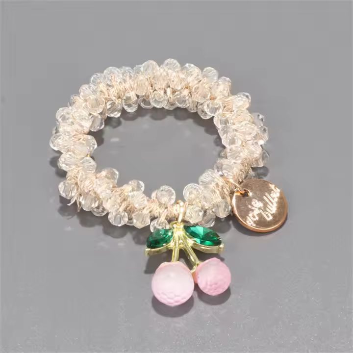 Diadema Elástica De Cuentas De Cristal Colorido Con Borlas Para El Cabello Accesorio De Moda Para Mujer Uso Dual Como Pulsera Y Diadema Decorativa Para Fiestas - 1