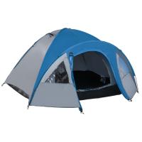 Outsunny Tienda de Campaña para 3-4 Personas Tienda de Camping con Ventanas 2 Bolsillos y Bolsa de Transporte 250x300x130 cm Gris y Azul - details 0