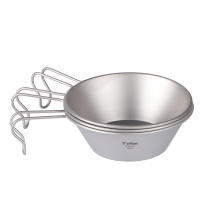 Tiartisan Tazón De Camping De Titanio 260ml Con Manija Fija Ultraligero Portátil Para Picnic Almacenamiento De Alimentos - details 5