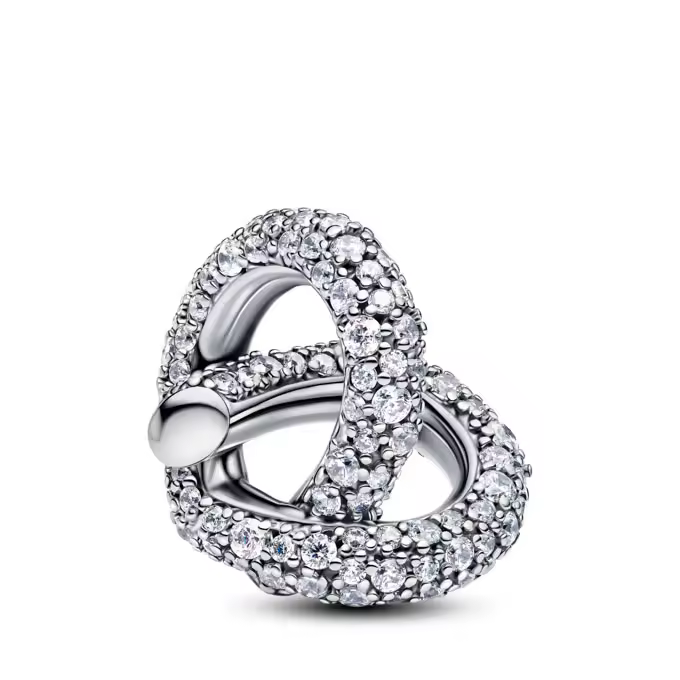 Pandora Charm en plata de ley Corazón Nudo Infinito en Pavé 793771C01 , para Mujer - 1