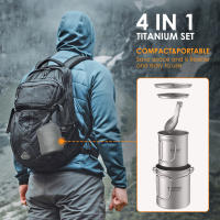Juego De Cocina Ultraligero De Titanio Tomshoo 3 PCS Con Olla De 750ml Taza De Agua De 450ml Y Cuchara Plegable Para Camping Y Excursiones Al Aire Libre - details 13