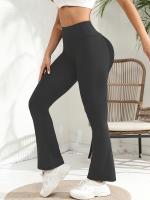 Pantalones De Yoga Para Mujer High Waisted Estirables Con Pierna Ancha Y Acolchada Estilo Flared Con Bajo De Pierna Regular - details 1