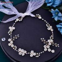 YouLaPan Diadema De Boda Elegante Con Perlas Y Cristales Accesorios Para El Cabello De Novia Metálica Tamaño 43*7CM Para Mujeres Novias Damas De Honor Fiesta De Boda - details 4