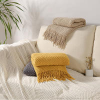 Manta Bohemia Blanca Texturizada Grande Tejida Vintage Lujo Para Cama Sofá Cubierta De Manta De Algodón Acrílico 100% - details 3