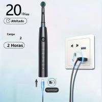Cepillo De Dientes Eléctrico Recargable Profundo Limpieza Blanqueamiento Para Adultos Cepillo De Rotación Con 4/8 Cabezas De Reemplazo - details 4