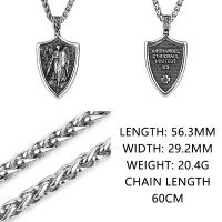 Collar De Acero Inoxidable Con Colgante De Ángel Protector Y Cruz Michael Arcoíris Para Hombres Adorno Religioso De Moda - details 0