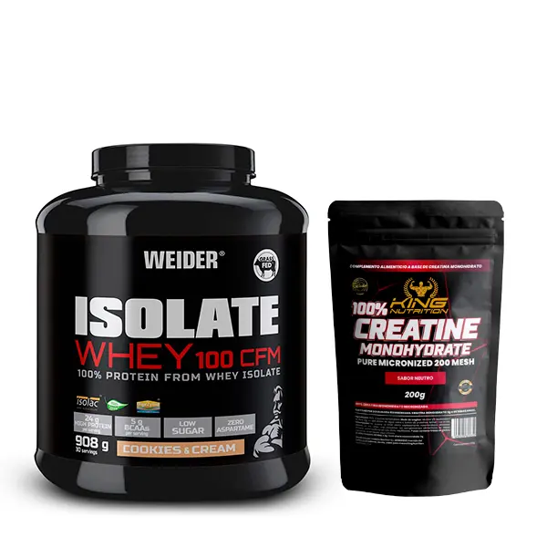 Isolate Whey 100CFM 908gr Weider Proteina isolada + 200g Creatina King - 1