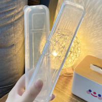 Caja De Almacenamiento Para Pinceles De Uñas Rectangular Transparente 1Pc Con Decoraciones De Strass Herramientas De Arte De Uñas - details 4