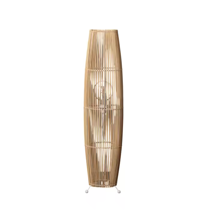 Ledkia Lámpara de Pie Bambú Natural Komu - Diseño Minimalista para Decoración Moderna - 1