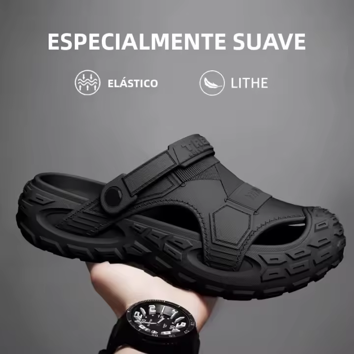 Sandalias EVA Para Hombres En Verano Con Suela Gruesa Y Suave Para Uso Al Aire Libre Zapatos De Playa Para Deportes Casuales Y Perforados - 1