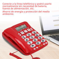 Teléfono Fijo Rainbow Walker para Personas Mayores. Teclas y Botones Grandes, Pantalla LCD, Manos Libres, Marcación rápida, no necesita baterías, ni fuente de alimentación , etc. - details 1