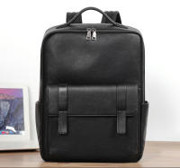 Mochila Para Hombre De Cuero Genuino Grande Capacidad Con Bolsillo Para Portátil De 15.6 Pulgadas Diseño Moda Múltiples Bolsillos Bolsa Escolar - details 3