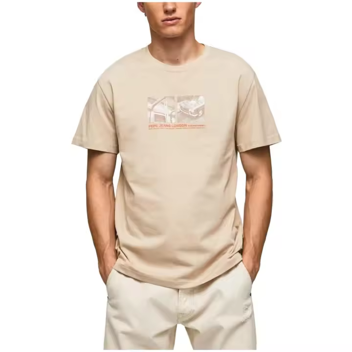 Camiseta de Manga Corta Pepe Jeans Riane para hombre en color beige - 1