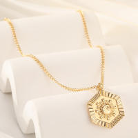 Encanto Collar con colgante geométrico de moda para mujer, con letras doradas y mariposa. - details 27