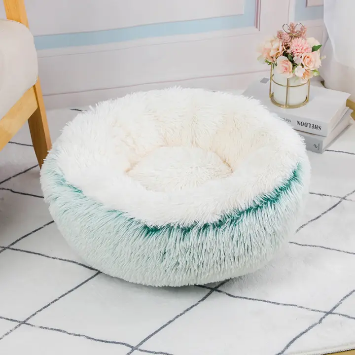 Cama De Gato Redonda De Peluche Larga Para Un Sueño Cómodo Y Estiloso Material De Peluche Transpirable Tipo De Gato: Gatos - 1
