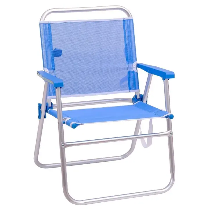 Silla de playa fija plegable de aluminio y textileno Lola Home - 1