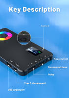 Luz De Video RGB MAMEN 70° Con Batería Recargable De 4000mAh Luz De Cámara LED Para Youtube Vlog Autoefie CRI95+ Aluminio Ajuste De Brillo 0-100 - details 10
