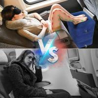 Almohada De Viaje Para Pies Inflable Ergonómica Con 3 Capas Soporte De Pie Ajustable Para Avión Almohada De Silla De Cojín De Espalda - details 6