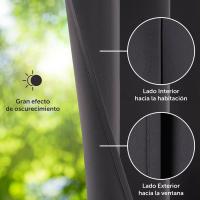 Cortinas Opacas Termicas Aislantes Frio y Calor Cortinas Dormitorio 2 Piezas 140x260 CM Blackout Curtains con Ojales Cortinas Grises Opacas Cortinas para Habitacion Salon Comedor y Dormitorio - details 11