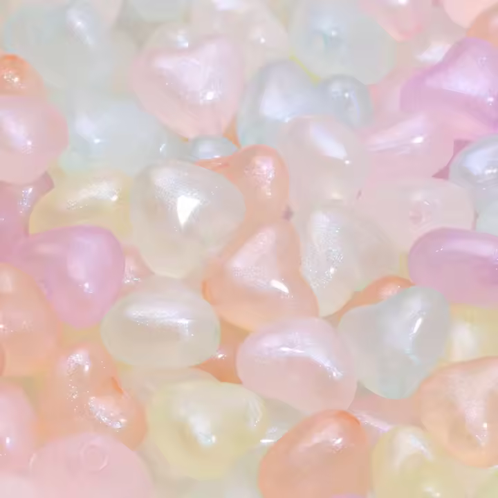 50pcs Bolas De Corazón De Color Amor Sirena 10x11mm Abalorios Acrílicos Espaciadores Para Fabricación De Joyas Pulseras Collares Pendientes Manualidades - 1