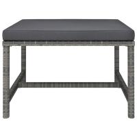 vidaXL Set de muebles de jardín 3 pzas y cojines ratán sintético gris - details 5