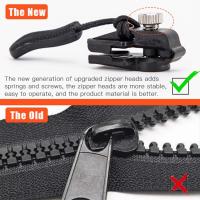 Kit de reparación de cremallera de 10 paquetes Universal Instant Fix Zipper Replacement Bad Buckle Herramienta de costura DIY S - details 3