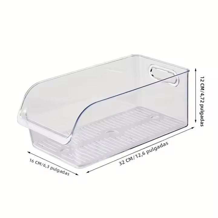 Caja De Almacenamiento Para Nevera 1Pc Caja De Conservación De Alimentos Estante Especial Para Verduras Frutas Y Huevos Organización De Cocina Material PET+PE - 1