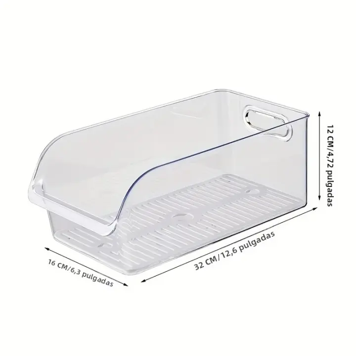 Caja De Almacenamiento Para Nevera 1Pc Caja De Conservación De Alimentos Estante Especial Para Verduras Frutas Y Huevos Organización De Cocina Material PET+PE - 1