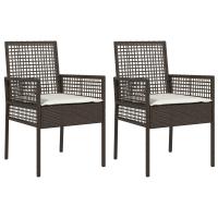 Sillas de Jardín vidaXL 2 pcs con Cojines Marrón Poliratán - details 1