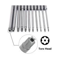 Juego De Destornilladores Magnéticos Torx Extra Largo 100/50mm Seguridad Anti-Robo Punta De Estrella Para Herramienta Rotativa Material De Alta Carbono - details 3