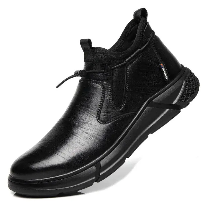 Botas De Seguridad Para Hombre En Cuero Indestructibles Con Punta De Acero Antipinchazos Y Antideslizantes Para Trabajo - 1